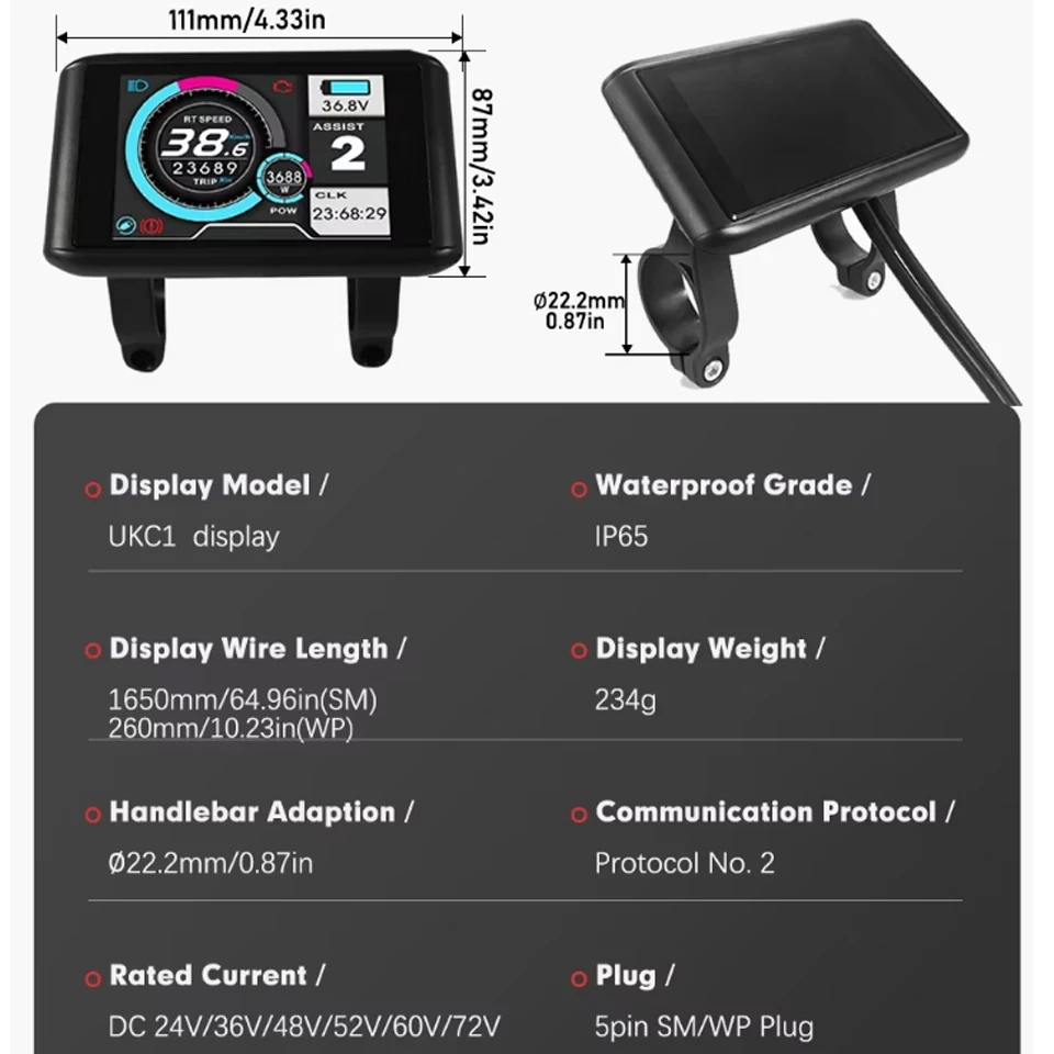24V-72V UKC1/UKC1+ UART No. il - Cycling Gear Display incelemesi ve fiyatı
